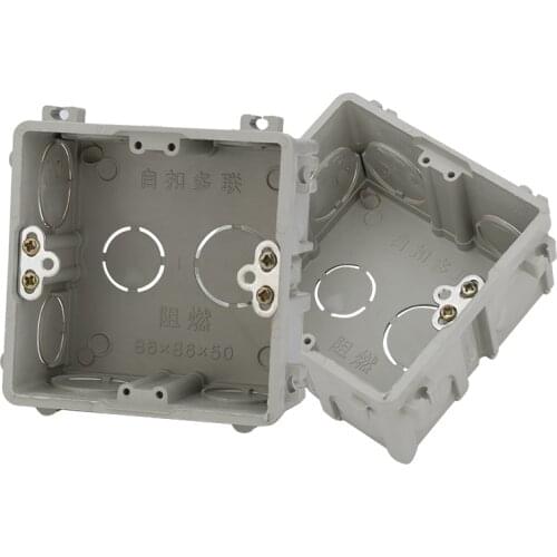 86 Concealed Wall Switch Socket Bottom Box Self-retaining Wire Dark Box Panel Secret Stash PVC 86*86*50mm