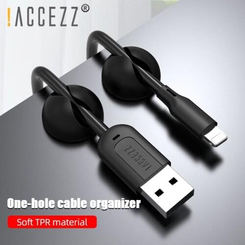 !ACCEZZ 4Pcs Pack Round Clip Phone Cable Wire Winder Desktop Mouse Earphone Tidy Organizer USB Wire Cord Fixer Holder Management