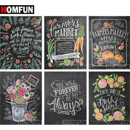 HOMFUN Full Square/Round Drill 5D DIY Diamond Painting "Blackboard text" 3D Embroidery Cross Stitch 5D Decor Gift A06825