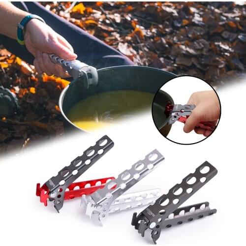 SUNDICK Anti-Scald Pot Pan Bowl Gripper Outdoor Handle Holder Clip Camping Cookware Handle Holder Clip Clamps Camping Supplies