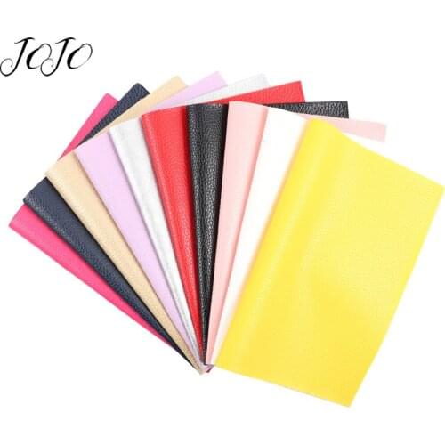 JOJO BOWS 22*30cm 50pcs Faux Synthetic Leather Sheet Solid Soft Fabric DIY Hair Bows Handmade Crafts Supplies Home Decoration