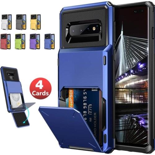 Case For Samsung Galaxy S20 FE S20 S21 Ultra Plus S8 S9 S10 Plus S10E Note 20 Ultra 9 Cover Slide Armor Wallet Card Holder Case