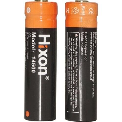 Hixon 2PCS Rechargeable 800mAh 3.7V 14500 Lithium Ion Battery for Mini LED Flashlight Torch