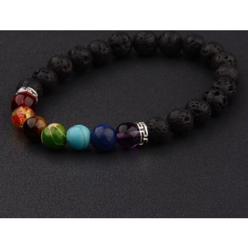 Fashion 8MM Natural Matte Stone Reiki Beads Charm Beaded 7 Chakra Bracelets