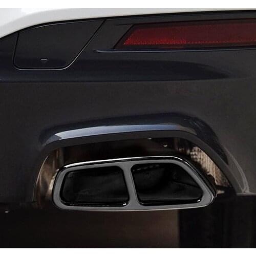 2Pcs Car Tail Throat Frame Decoration Sticker Trim For BMW 5 6 Series G30 G38 G32 2017-2020 Exhaust Pipe Auto Accessories