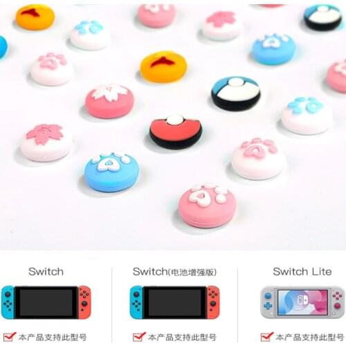 Cute Cat Claw Sakura Thumb Stick Grip Cap Joystick Cover For Nintend Switch Lite NS Joy-Con Controller Gamepad Thumbstick Case