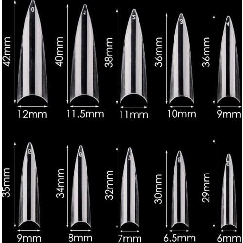 Export Nail Art Patch Transparent Ghost Pointed Nail French Salon Long Pointed Fake Nail Patch 600 Pieces Bag,HJ899_7