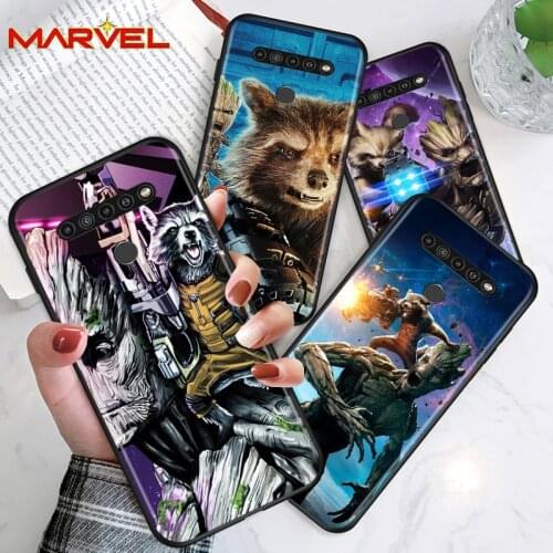 Rocket Raccoon Marvel for LG G8 G8S G8X V30 V35 V40 V50 V60 ThinQ Q60 K40 K50 K51 K61 K71 K92 K62 K42 Black Phone Case
