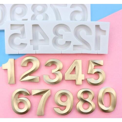 Silicone Number Mold 3D Number Mold for Cake DecorationTopping Candy Mold Letter Mold for Cake Suitable for Anniversary