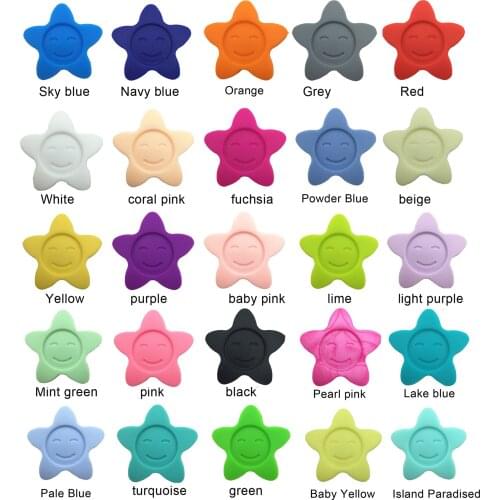 20pcs/lot sunflower Silicone Teething Chew Pendant or Teether Necklace bead DIY silicone stars nursing Necklaces beads