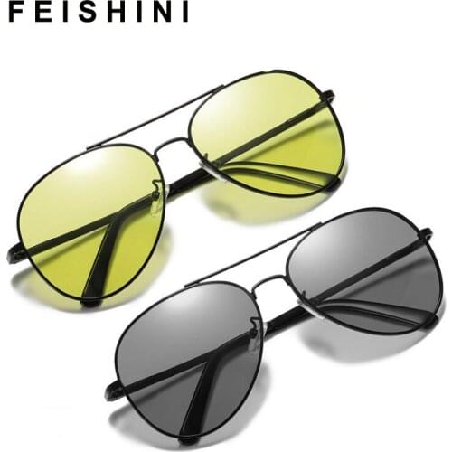 Feishini Photochromic Sunglasses Men Women Polarized Chameleon Glasses Driving Goggles Anti-glare Sun Glasses zonnebril heren