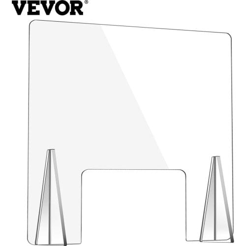 VEVOR 24"/33.5"/48"x24" Sneeze Guard Acrylic Desk Checkout Counter Shield from Sneezing Coughing And Droplets Fits Banks Offices