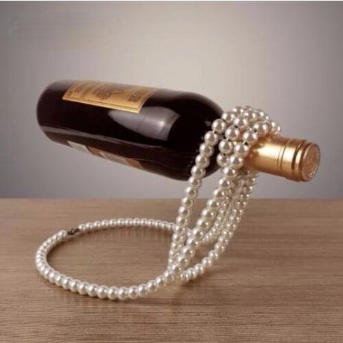 Magic Metal Hanging Suspension Pearl Necklace Wine Racks European Creative Bar Display Stand Holder Suspension Whisky Ornaments
