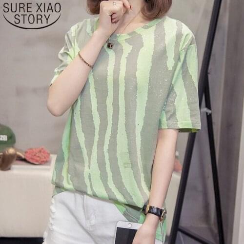 2021 Summer 4XL Large Size Pure Cotton Short Sleeve shirt Female Loose Korean Casual Women Tops Blusas Mujer De Moda 9019