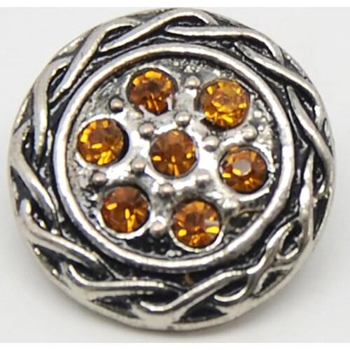 Gold Color Crystal Style Snap Button Charm Jewelry For Leather Bracelet