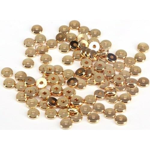 100Pcs, Gold Color DIY Beads for Jewelry Making Metal Charms Spacer Beads Findings for Bracelet 7MM