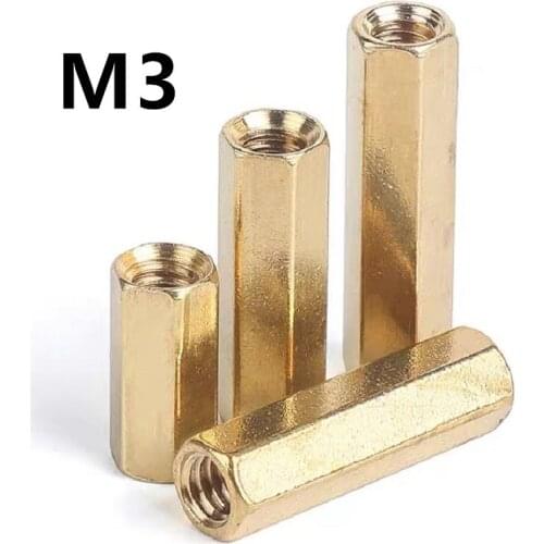 100PCS M3x4/5/6/7/8/9/10/11/12/13/14/15/16/17/18/19/20/30mm Brass Studs Pillars Standoff Spacers Screw Isolation Spacing Screws