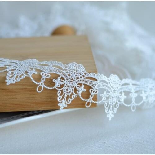 2 Yards Width 5cm White Embroidered Fabric Water Soluble Lace Trim Ribbon Handmade DIY Sewing Craft For Costume Decoration