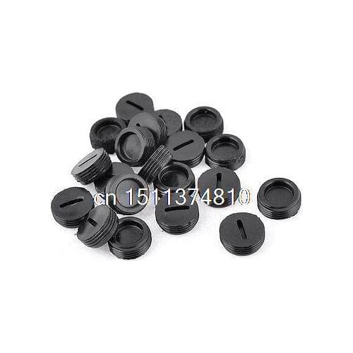 Black Plastic Screw 14mm Dia Carbon Brush Holder Caps Cover 20 Pcs