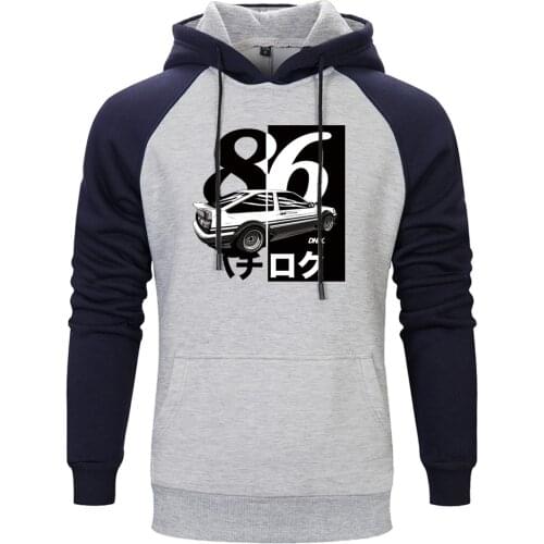2020 Hip Hop Raglan Sleeve hoodies Japen Anime Initial D spring autumn Fashion Hoody Slim Fit Streetwear Funny Mans Sweatshirts