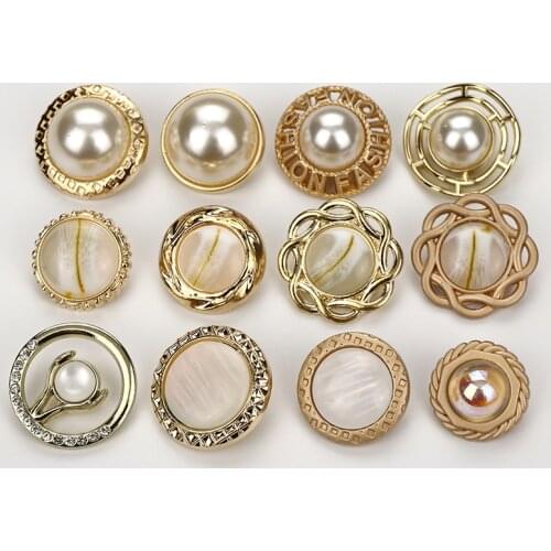 50PC 20mm,23mm,25mm golden gold color metal buttons garment coat sewing accessories buttons for clothing crafts