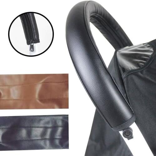 Pram Stroller Handle Leather Baby Stroller Armrest Protective Case Armrest Covers Baby Stroller Accessories Removable Washable
