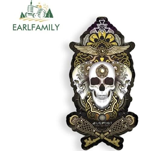 EARLFAMILY 13cm x 7.1cm for Pirate Skeletons Vinyl Car Stickers Cratch-Proof Surfboard Car Stickers Air Conditioner VAN Decal