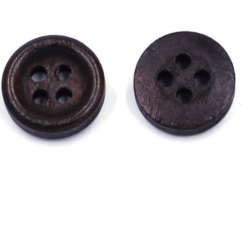 12mm Eco-friendly Mini Round Brown Wooden Sewing Buttons 4 Holes Childrens Clothing Scrapbook Crafts Ornaments Accessories