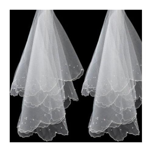 Simple and Elegent Wedding Veil Simple Tulle White Ivory One Layers Bridal Bride Accessories Short Women Veils