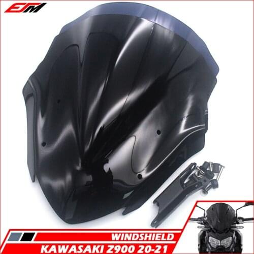 Motorcycle Sports Windshield Visor WindScreen Viser Fits For KAWASAKI Z900 2020 2021 Double Bubble