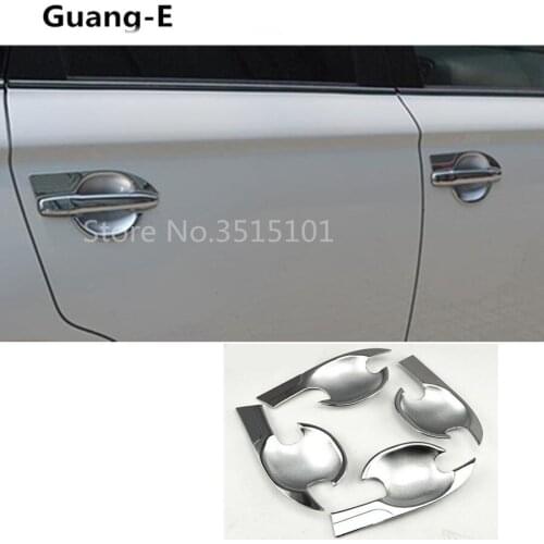 Car Body Cover Trim ABS Chrome Door Bowl Panel Lamp Moulding Stick *Red Logo* For Mitsubishi Outlander 2016 2017 2018 2019