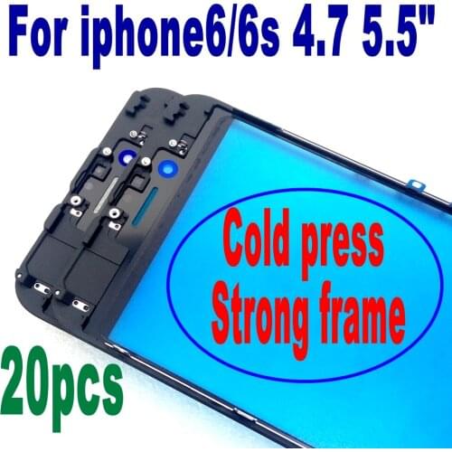 Best quality for iPhone 6s 7 8 Outer Glass with Middle Frame Bezel Pre-Assembled Front Glass Lens with Frame For iPhone 6 plus