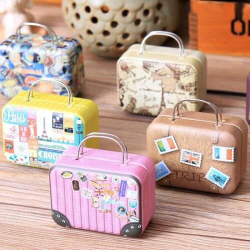 Handmade Metal Suitcase Music Box Mini Sky City Creative Boys and GirlsGirlfriends 2021 New Year Christmas Holiday Birthday Gift