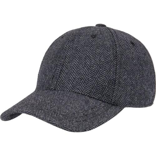 BOTVELA Mens Herringbone Tweed Baseball Cap Classic Wool Blend Fitted Hat 835