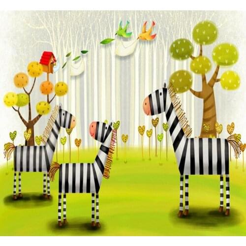 Custom mural 3D wallpaper Modern hand style zebra forest living room TV wall office wallpaper lobby custom studio mural