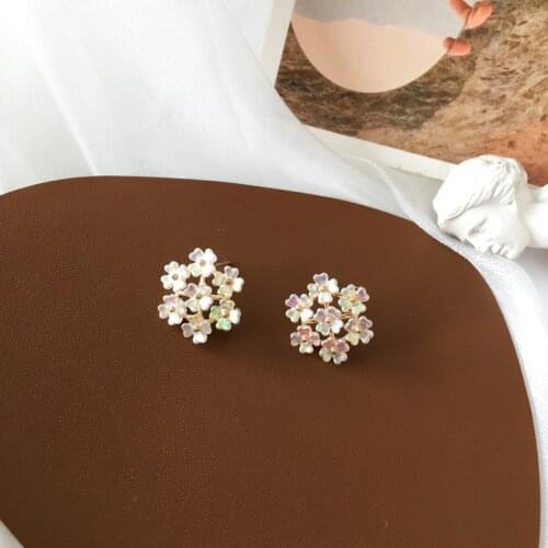 Gentle Vintage Beautiful Fairy Clip on Earrings No Pierced Non Piercing Ear Mori Girls Small Flowers Korean Earrings