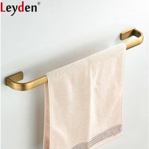 Leyden New Arrivals Antique Brass Bathroom Single Towel Bar Wall Mounted Vintage Towel Holder Towel Rail Bathroom Accessories