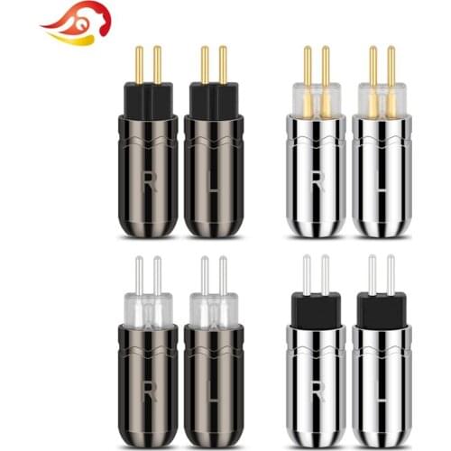 QYFANG Aluminum Alloy Plug Audio Jack Rhodium/Gold Plated Earphone 0.78mm Pin Wire Connector Adapter For UM3X W4R UE18 Headphone