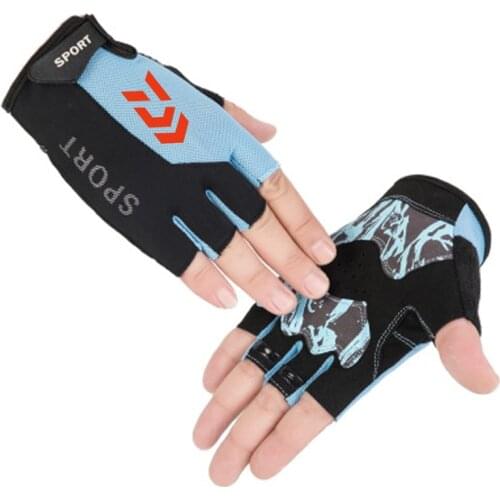 2020 DAIWA Half-finger Shade Breathable Sports Gloves Men and Women Summer Thin Outdoor Riding Non-slip Fishing Gloves