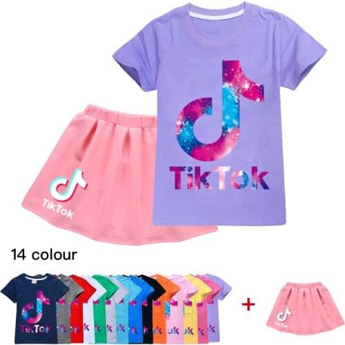 Girls Clothing Sets Summer Toddler Girls Clothes Kids Tracksuit Children Clothing 2-16Year Girls T-shirts + SPleated Skirt