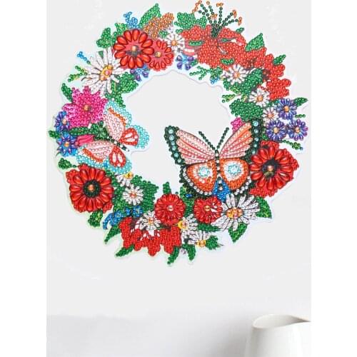 Cusack 7 Style Butterfly Bird Flower Wreath Diamond Painting for Room Decoration