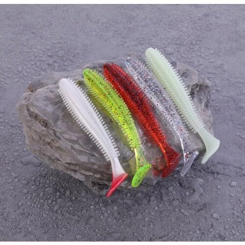 WALK FISH 5PCS/Lot Hedgehog Spiky Shad 90mm 4.4g Fishing Soft Lure Sea Cucumber Paddle Grub Worm Silicone Wobbler Cylindrical
