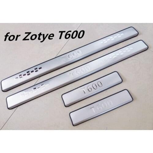 Stainless steel external Scuff Plate/Door Sill Door Sill scuff plate door sill for Zotye T600 2014-2017