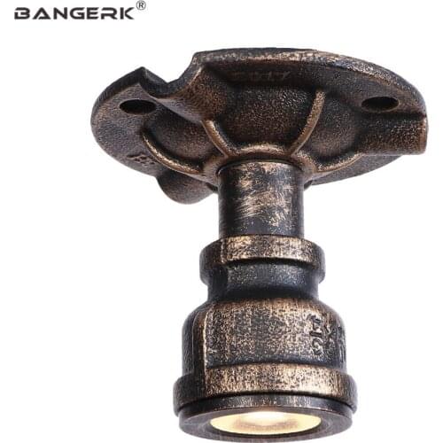 Rust Iron Water Pipe LED Ceiling Lamp Vintage Industrial Loft Decor Ceiling Lamps Light Spotlight Indoor Lighting Fixtures