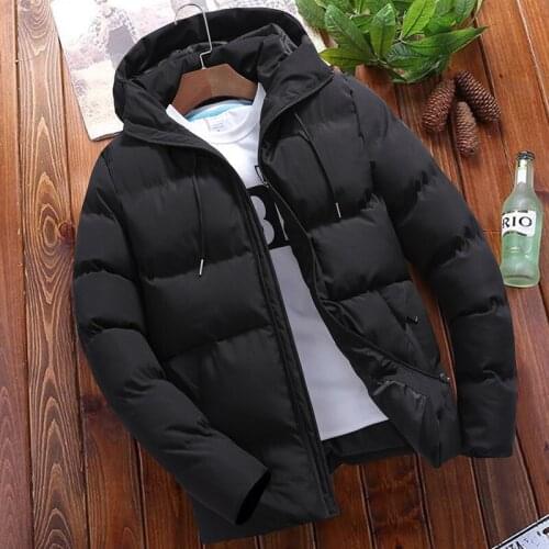 Winter Mens Thick Jacket Mens Casual Hooded Warm Windbreaker Parkas Fashion Slim Fit Coats Male High Quality MT023