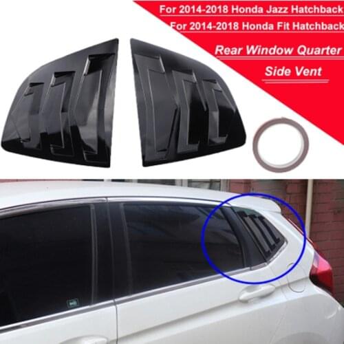 2 pcs/set Rear Quarter Window Louvers Spoiler Panel For Honda Fit Jazz Hatchback 2014-2018 Panel Decoration Bonnet Vent Sticker