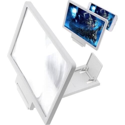3X PVC+ABS White Adjustment 3D Phone Movie Magnifier with Mobile Phone Bracket and Screen Bracket