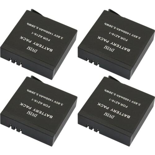 4pcs 3.85V 1400mAh for Xiaomi YI2 II YI 2 II 1400mA Rechargeable Battery for Xiaomi YI 4K Action Camera II 2 Sport Action Camera