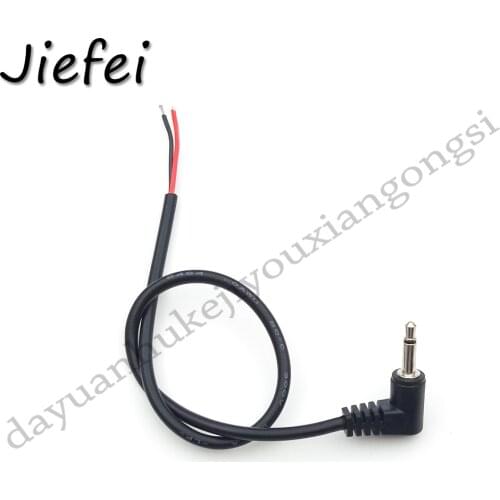 4Pcs Right angle 90 degrees 3.5mm Mono Headset male Plug with cable 2 pole 3.5 mm Audio Jack Adapter Connector 25cm 20AWG