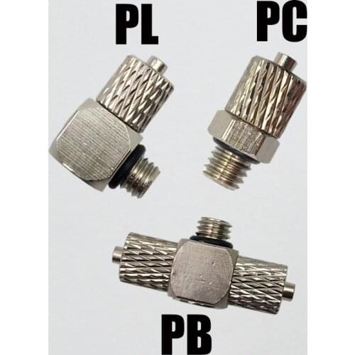 5PCS 3mm 4mm 5mm 6mm M3 M4 M5 M6 Brass Straight Elbow Tee Hose Tube Mini Air Pneumatic Pipe Fitting Quick Connector